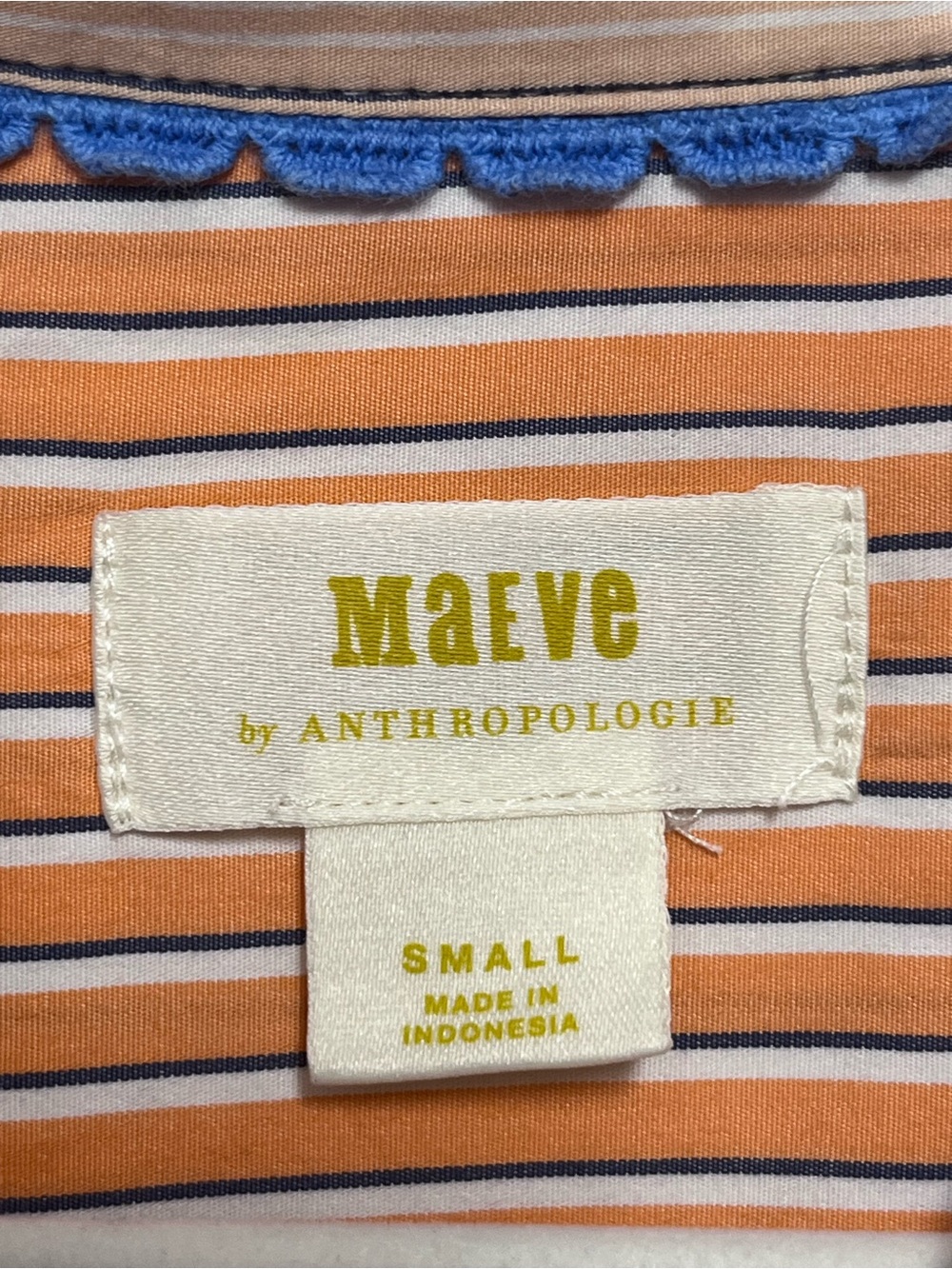 Anthropologie Maeve Striped Alix Henley Button-Down Shirt Long Sleeve Patchwork - Picture 8 of 10